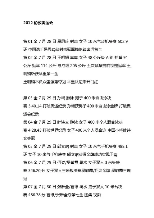 2012伦敦奥运会
