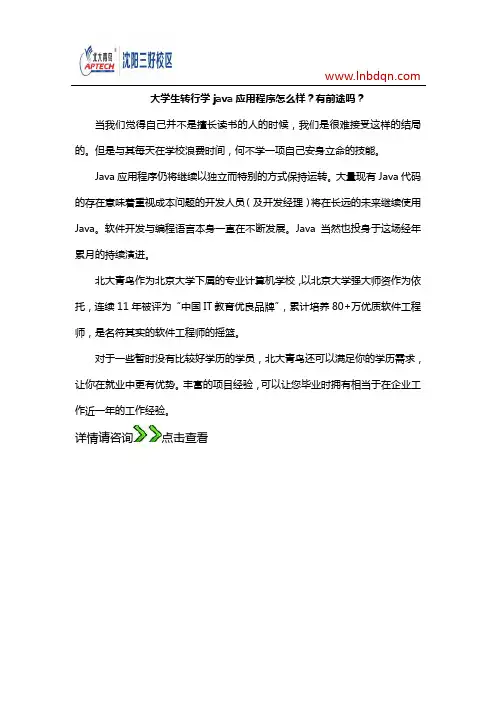 大学生转行学java应用程序怎么样？有前途吗？