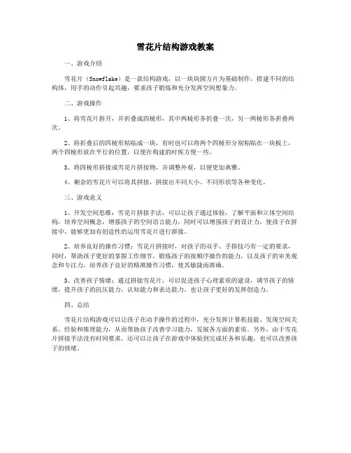 雪花片结构游戏教案