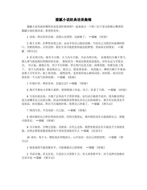 猫腻小说经典语录集锦