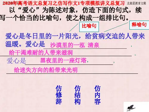 2020年高考语文总复习之仿写作文1专项模拟讲义总复习