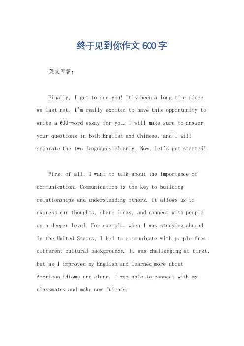 终于见到你作文600字