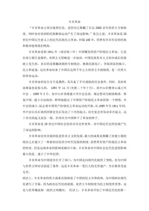 论文-辛亥革命