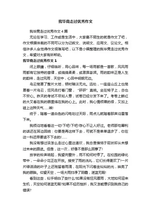 我毕竟走过优秀作文