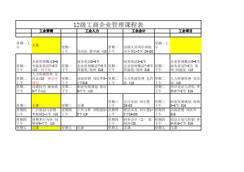 12工企课表