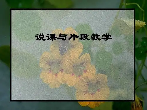 说课与片段教学PPT优秀课件