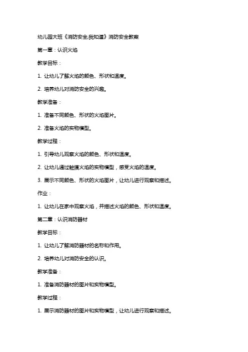 幼儿园大班《消防安全,我知道》消防安全教案