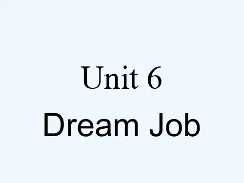 台前县某小学六年级英语下册 Unit 6 Dream Job Part A课件1 闽教版三起