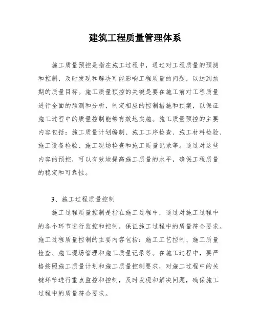 建筑工程质量管理体系