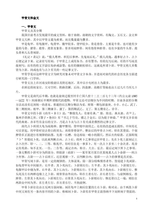 甲骨文和金文