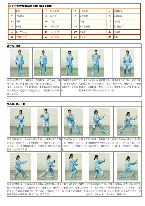 陈式二十四式太极拳示范图解
