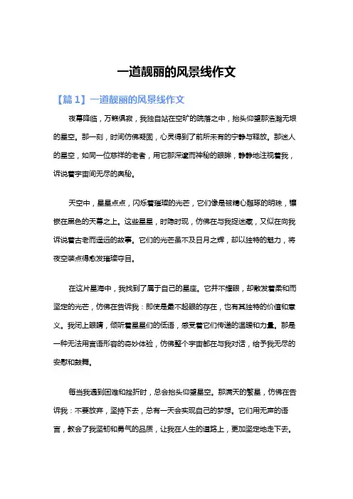 一道靓丽的风景线作文