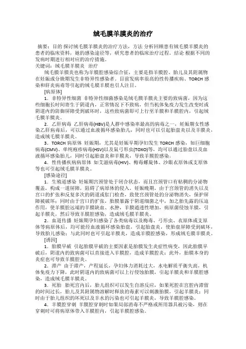 绒毛膜羊膜炎的治疗