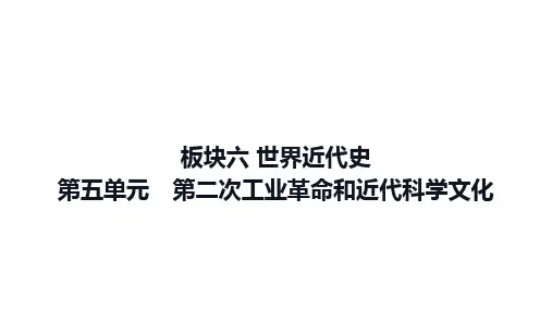 2025年海南省中考历史一轮复习：板块六世界近代史第五单元第二次工业革命和近代科学文化+课件+