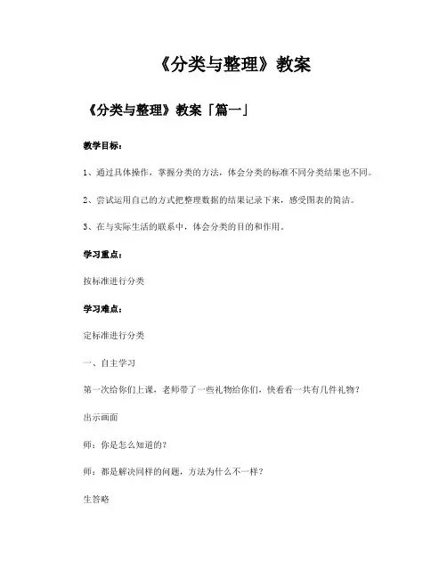 《分类与整理》教案
