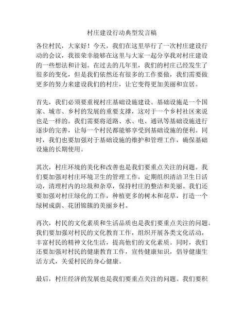 村庄建设行动典型发言稿