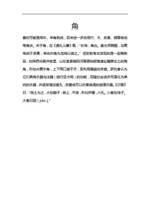 中国乐器-角