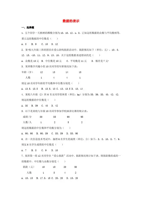四川省雅安市2016届中考数学模拟测试试题(数据的表示)