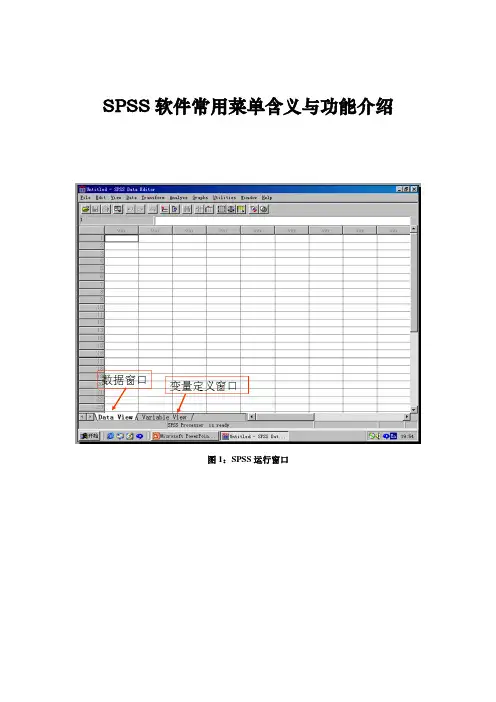 Spss软件常用菜单含义与功能介绍