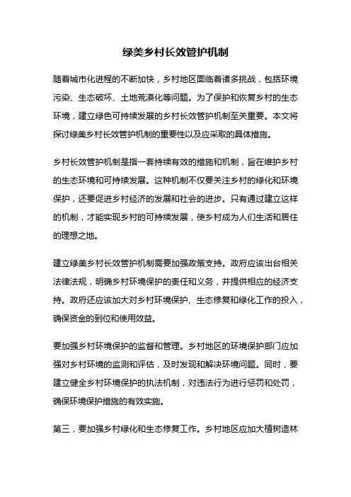 绿美乡村长效管护机制