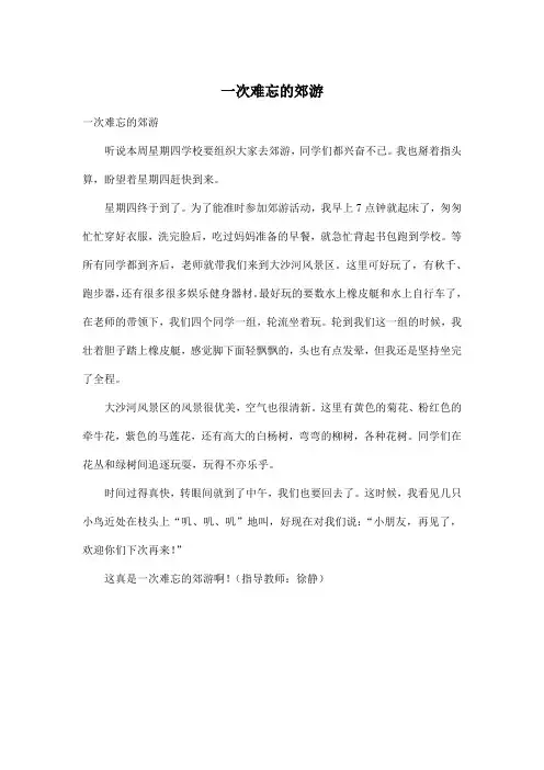 一次难忘的郊游_小学三年级作文400字