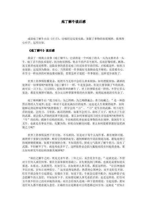 庖丁解牛读后感 2