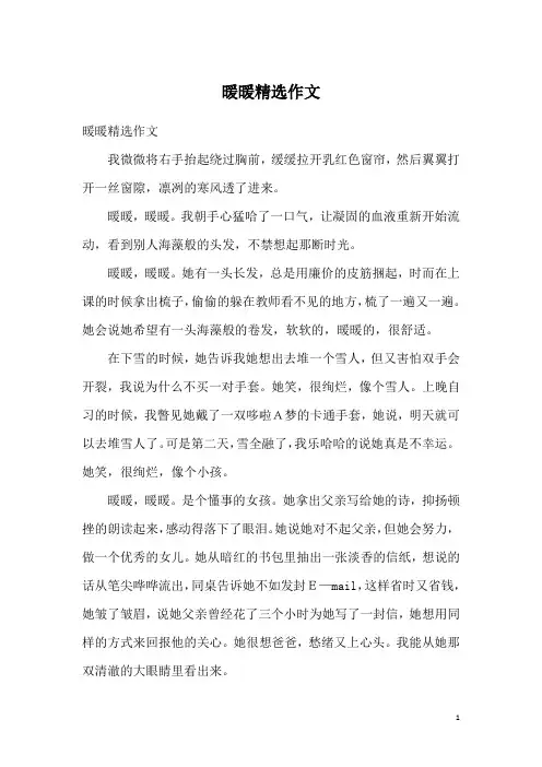 暖暖精选作文