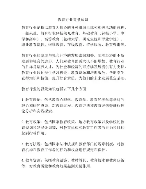 教育行业背景知识