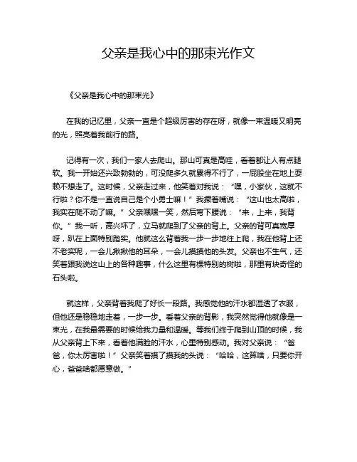 父亲是我心中的那束光作文