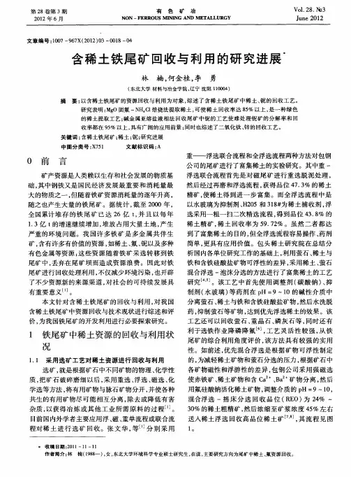 含稀土铁尾矿回收与利用的研究进展