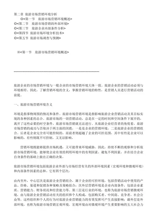 旅游市场营销环境分析