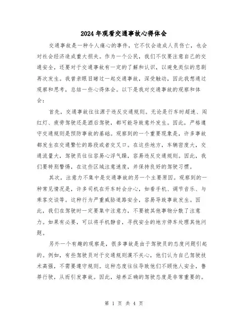 2024年观看交通事故心得体会(2篇)