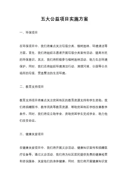 五大公益项目实施方案