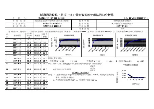 拱顶下沉监控量测