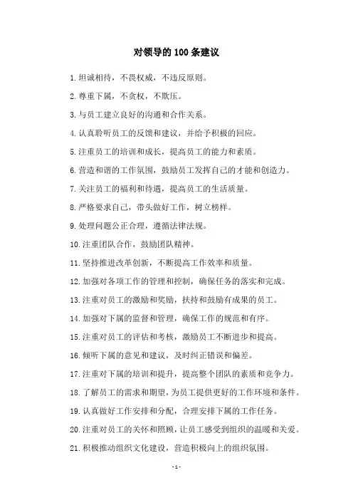 对领导的100条建议