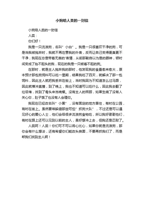 小狗给人类的一封信