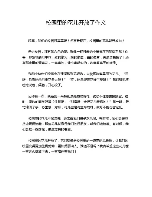 校园里的花儿开放了作文