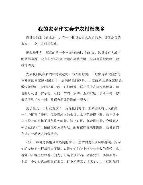 我的家乡作文会宁农村杨集乡