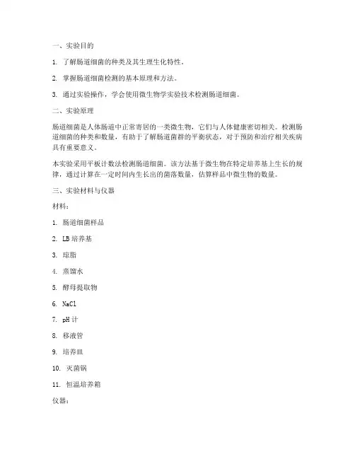 肠道细菌检测_实验报告