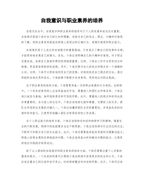 自我意识与职业素养的培养
