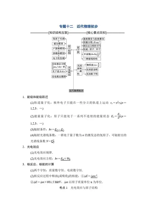 2018版高考物理二轮教师用书：第1部分 专题12 近代物