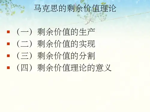《剩余价值理论》PPT课件