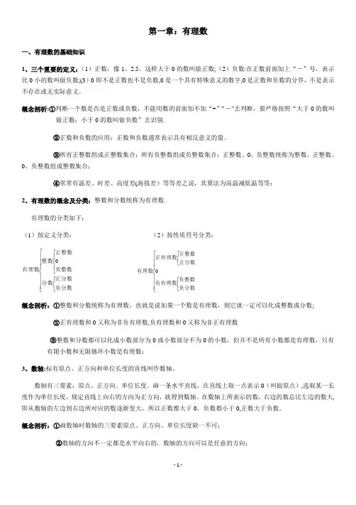 七年级上册数学基础知识
