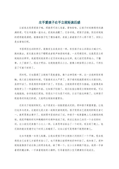 左手爱孩子右手立规矩读后感