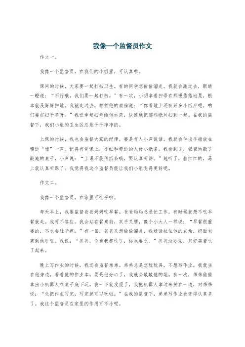 我像一个监督员作文