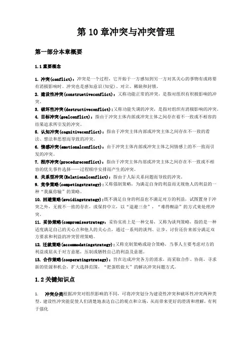 第10章冲突与冲突管理组织行为学陈春花