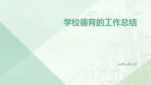 学校德育的工作总结PPT