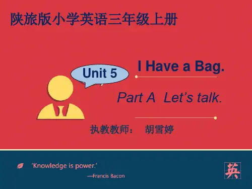 陕旅版小学英语课件三年级上unit5Ihaveabag.