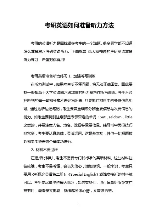 考研英语如何准备听力方法