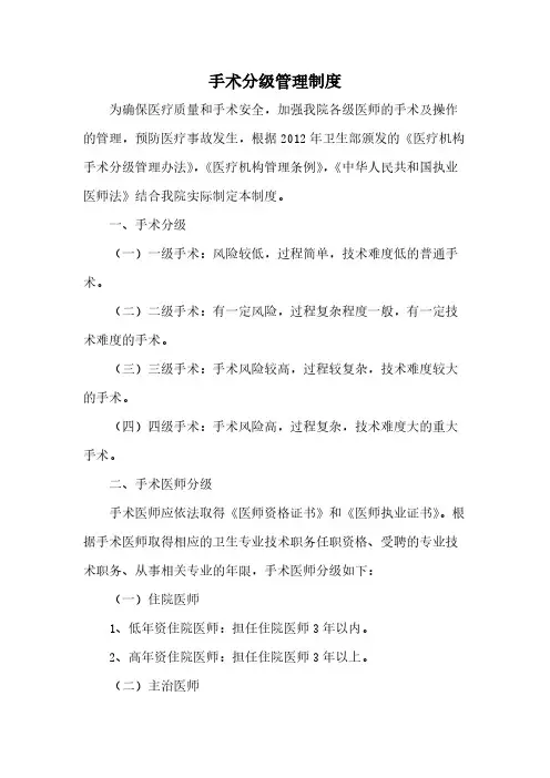 【VIP专享】眼科医院手术分级管理制度